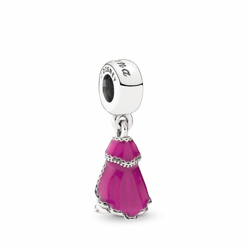 Pandora Disney Anna's Dress Dangle Charm Ireland - Sterling Silver/Enamel/Black - 874136TYF